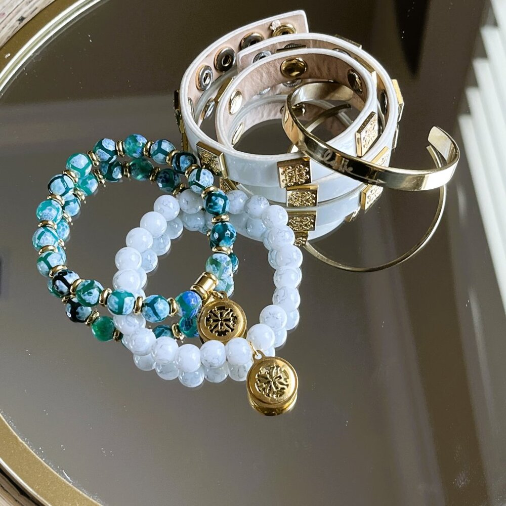 Rustic Cuff Set Four Stackable Bracelets Set - image 3